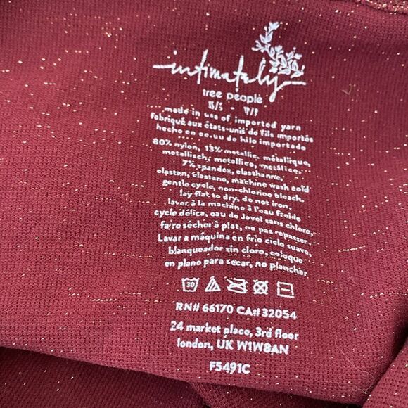 Intimately Free People Brami Seamless Cropped Tank Top Burgundy w Gold Glitter - Picture 3 of 3